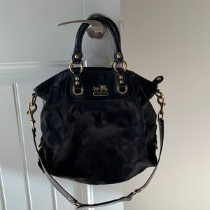 Coach leather and fabric purse. Like new. Black.